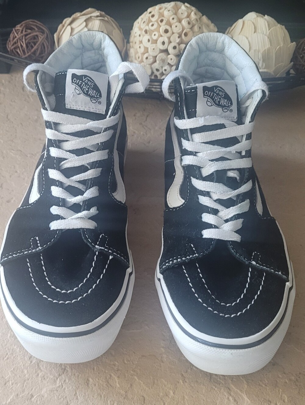Size M6.5 W8 VANS Sk8 Hi Forest Night / True White Skateboarding Sneakers